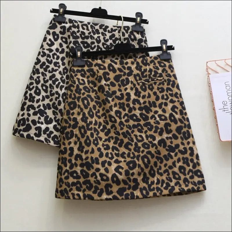 Leopard skirt autumn and winter 2021 new Korean version