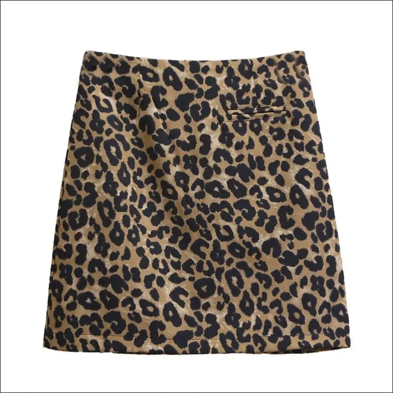 Leopard skirt autumn and winter 2021 new Korean version