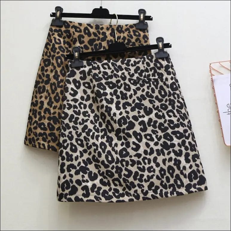 Leopard skirt autumn and winter 2021 new Korean version