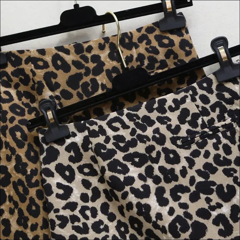 Leopard skirt autumn and winter 2021 new Korean version