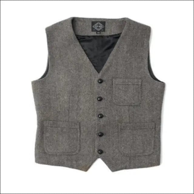 Lovezzr Men’s Suit Vest Blue Single Breasted Woolen Blended