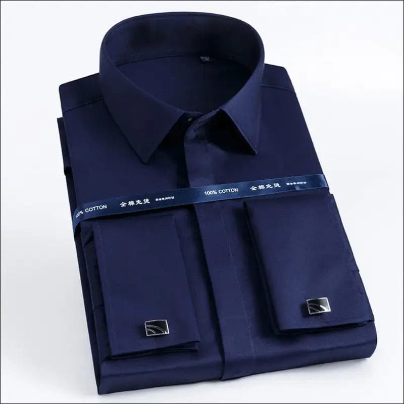 Luxury Mercerized Cotton French Cuff Button Shirts Long