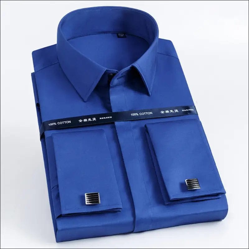 Luxury Mercerized Cotton French Cuff Button Shirts Long