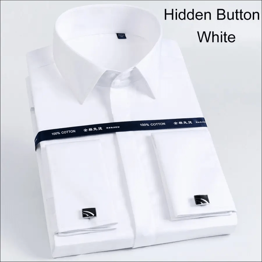 Luxury Mercerized Cotton French Cuff Button Shirts Long