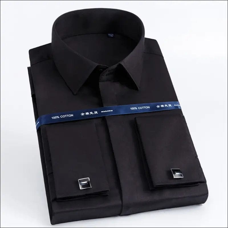 Luxury Mercerized Cotton French Cuff Button Shirts Long