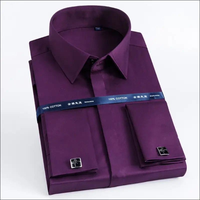 Luxury Mercerized Cotton French Cuff Button Shirts Long