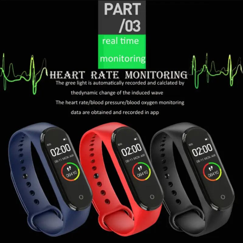 M4 Smart Digital Watch Bracelet for Men Women with Heart