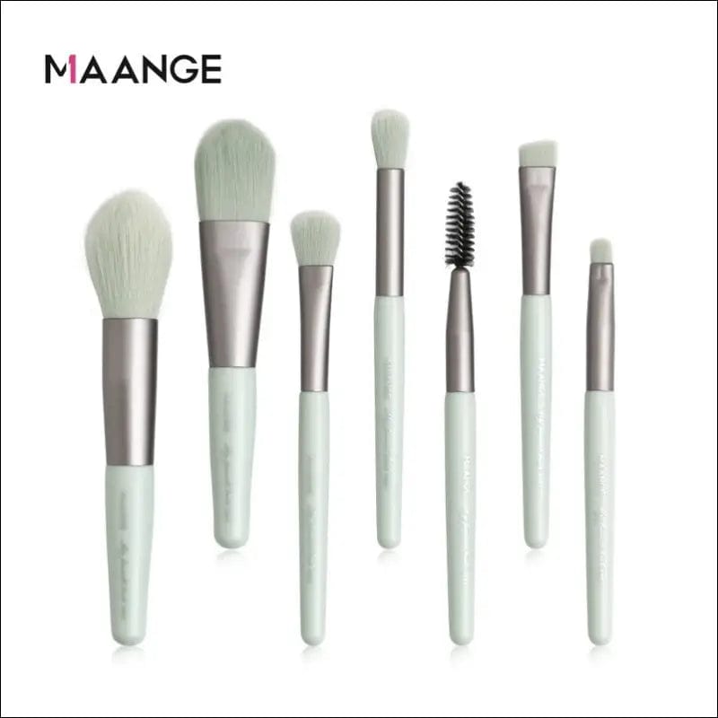 MAANGE 7Pcs Makeup Brushes Mini Set Cosmetic Powder Eye