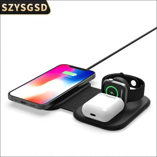 Magnic Wireless Charger 3 in 1 for iPhone 12 Pro Max 11 Qi