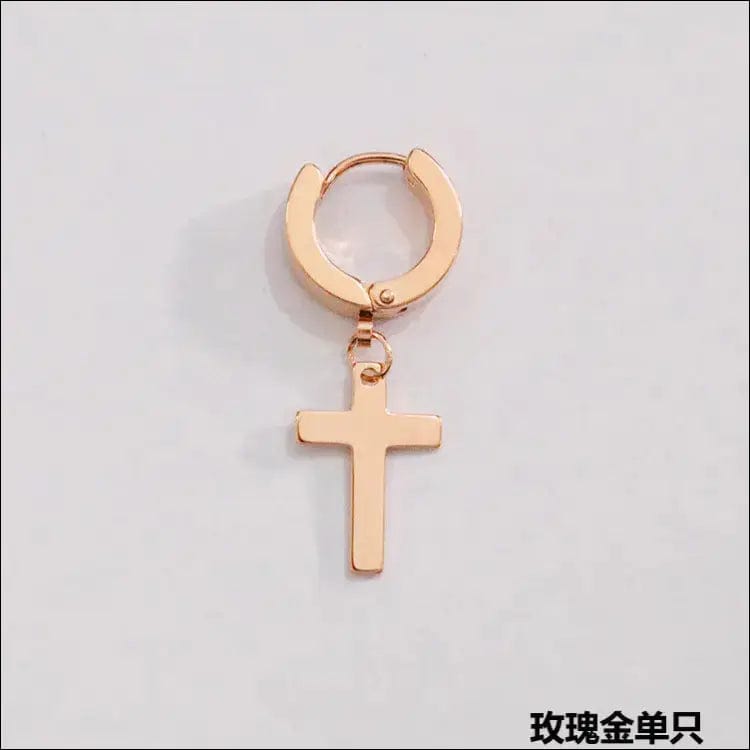 Manufacturers wholesale titanium steel men’s cross earrings