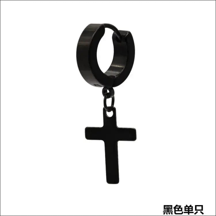Manufacturers wholesale titanium steel men’s cross earrings