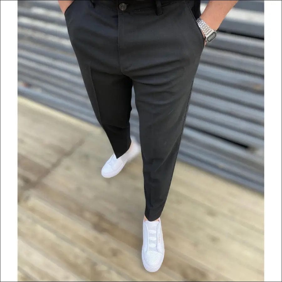 Men Casual Pants Formal Social Streetwear Pencil Trouser For