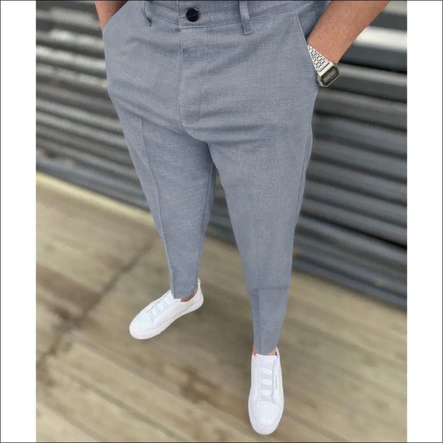 Men Casual Pants Formal Social Streetwear Pencil Trouser For