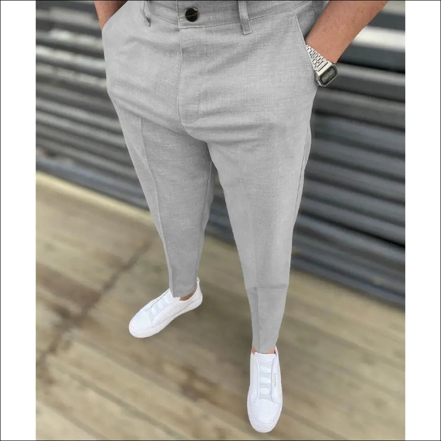 Men Casual Pants Formal Social Streetwear Pencil Trouser For