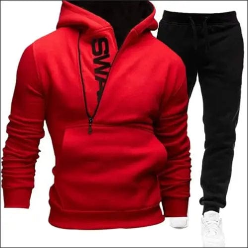 Men Casual Tracksuit Sweatshirt+Sweatpant 2 Pieces Set Men’s