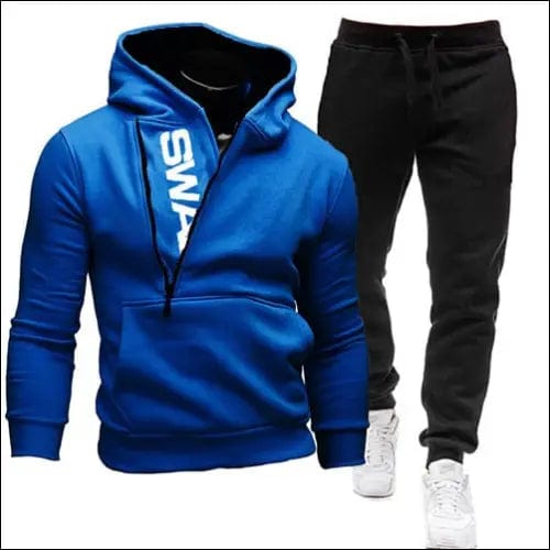 Men Casual Tracksuit Sweatshirt+Sweatpant 2 Pieces Set Men’s