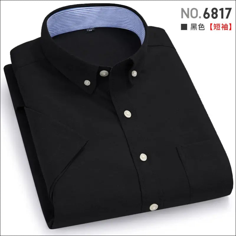 Men Shirt Short Sleeve Oxford 2020 New Shirts Fashion Causal