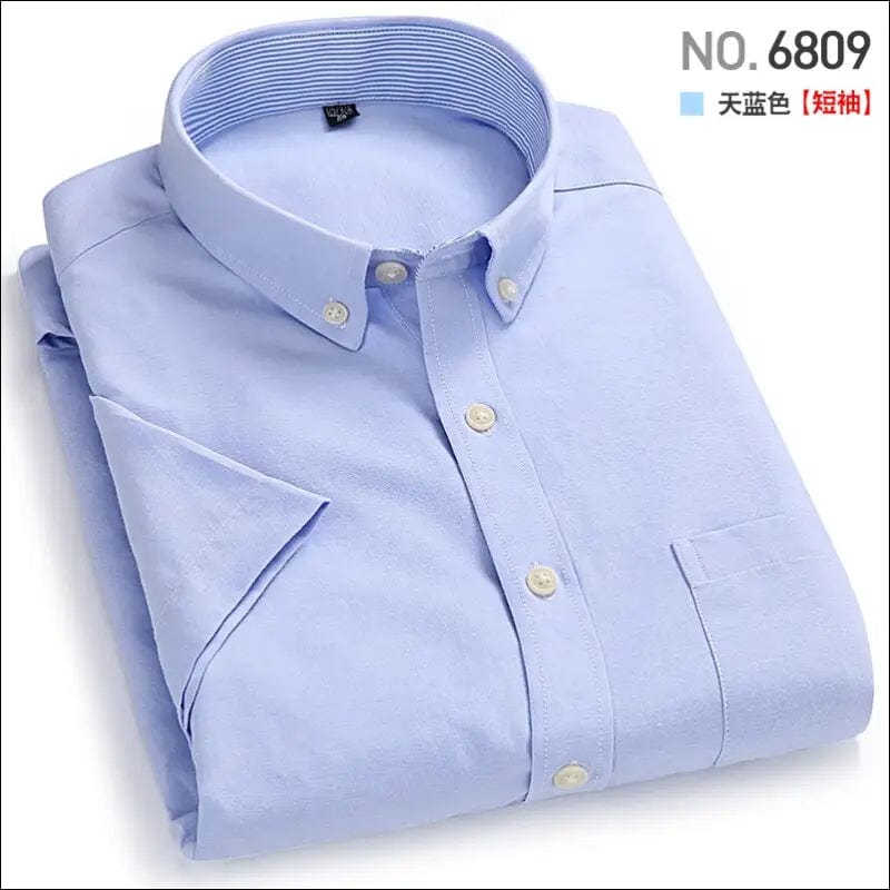 Men Shirt Short Sleeve Oxford 2020 New Shirts Fashion Causal