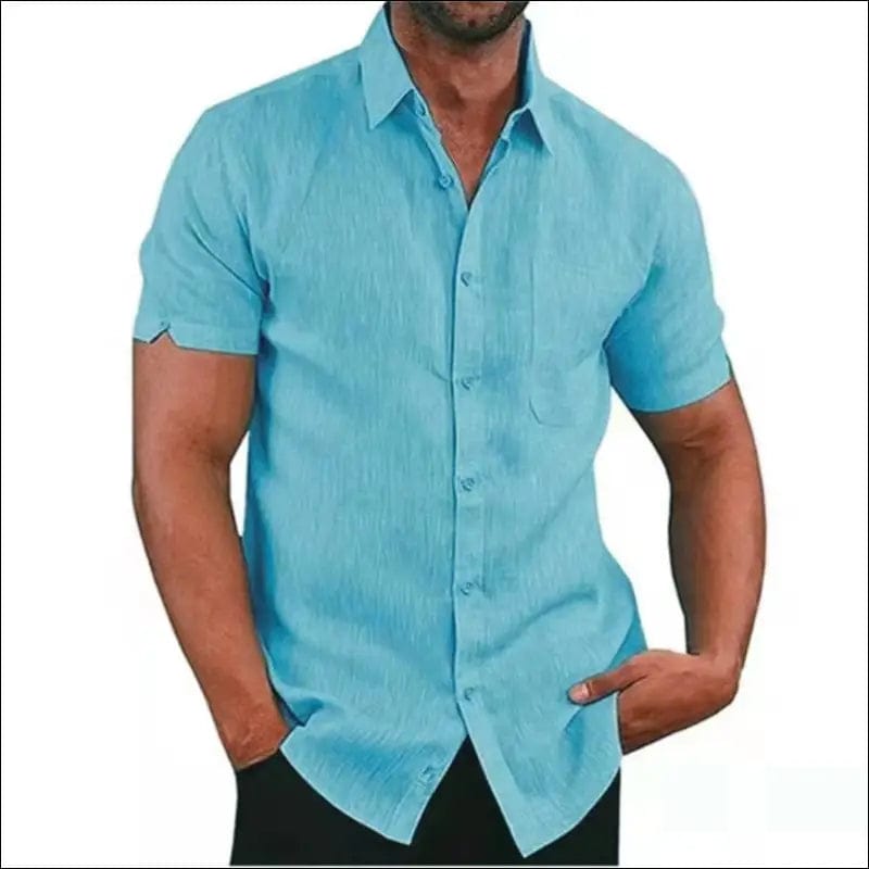 Men Short Sleeve Gym Soccer Shirts Linen Sport Running Shirt