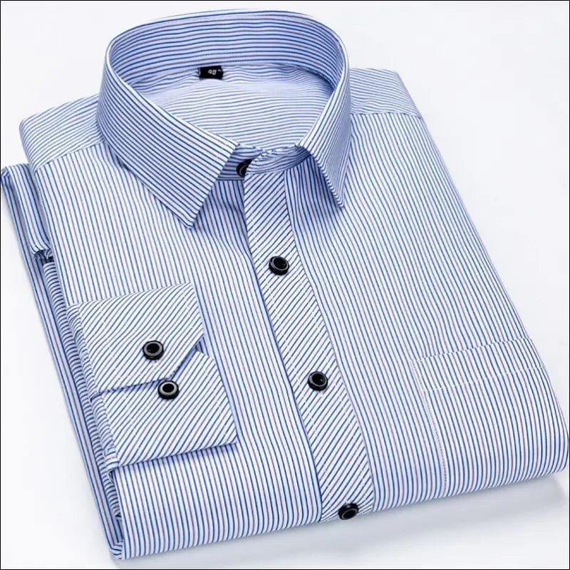 men Slim Fit Business Casual Long Sleeved Shirt Classic
