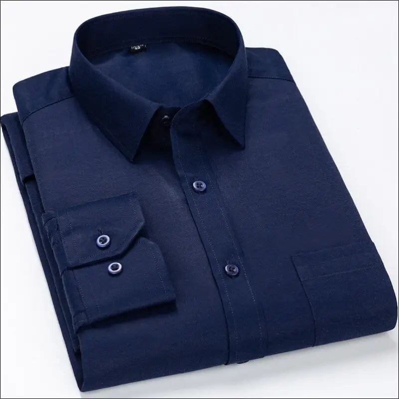 men Slim Fit Business Casual Long Sleeved Shirt Classic