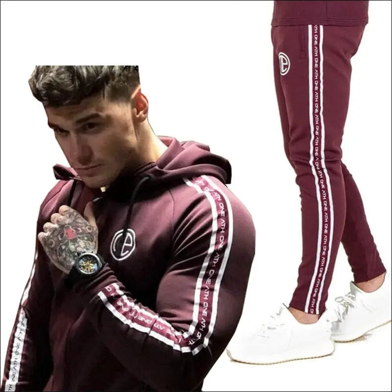 Men Sport Suit Bodybuilding Jacket Pants Sports Suits