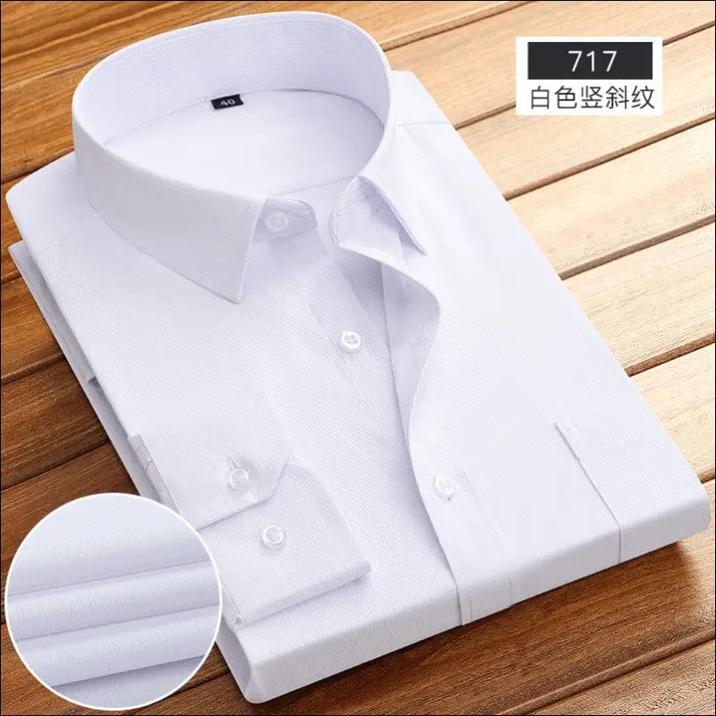 Men’s Classic Long Sleeve Solid/striped Basic Dress Shirts