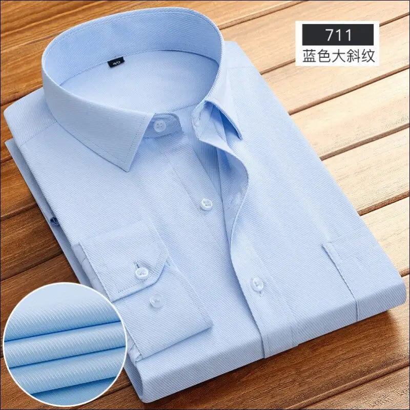 Men’s Classic Long Sleeve Solid/striped Basic Dress Shirts