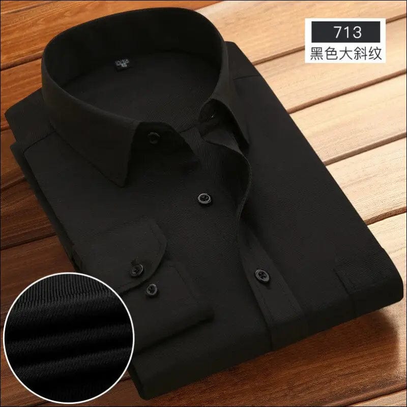 Men’s Classic Long Sleeve Solid/striped Basic Dress Shirts