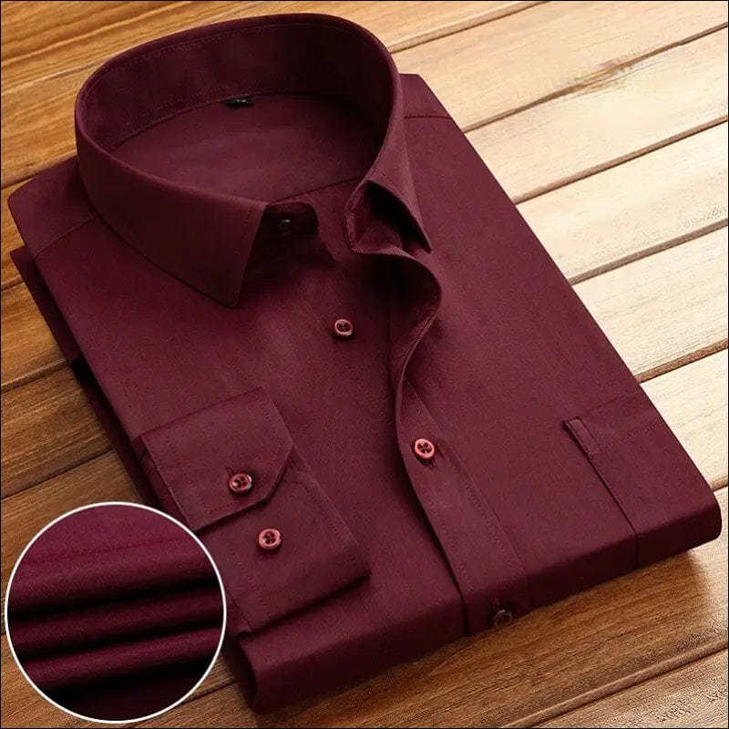 Men’s Classic Long Sleeve Solid/striped Basic Dress Shirts