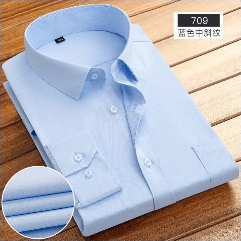 Men’s Classic Long Sleeve Solid/striped Basic Dress Shirts