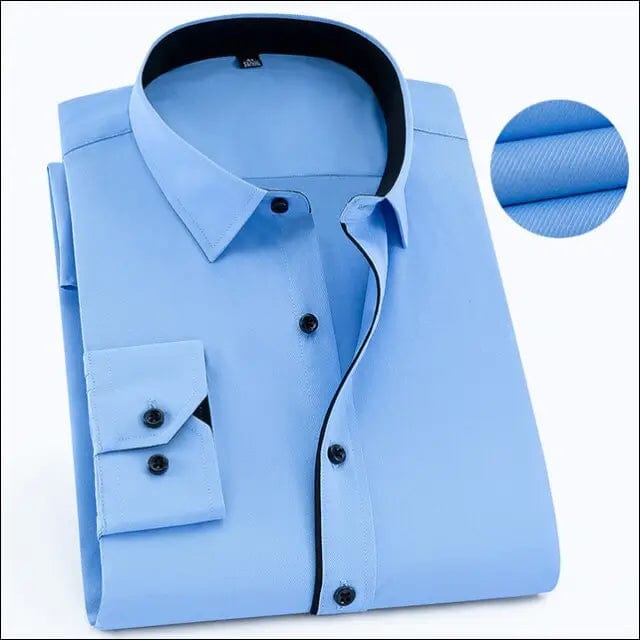 Mens Classic Standard-fit Long-sleeve Dress Shirt
