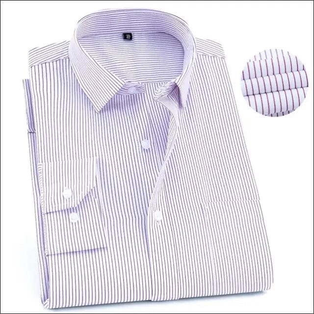 Mens Classic Standard-fit Long-sleeve Dress Shirt