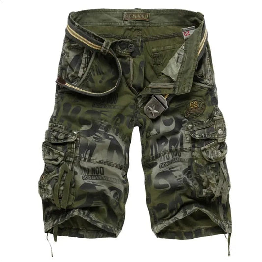 Men’s Denim Loose Casual Five-point Overalls Camouflage