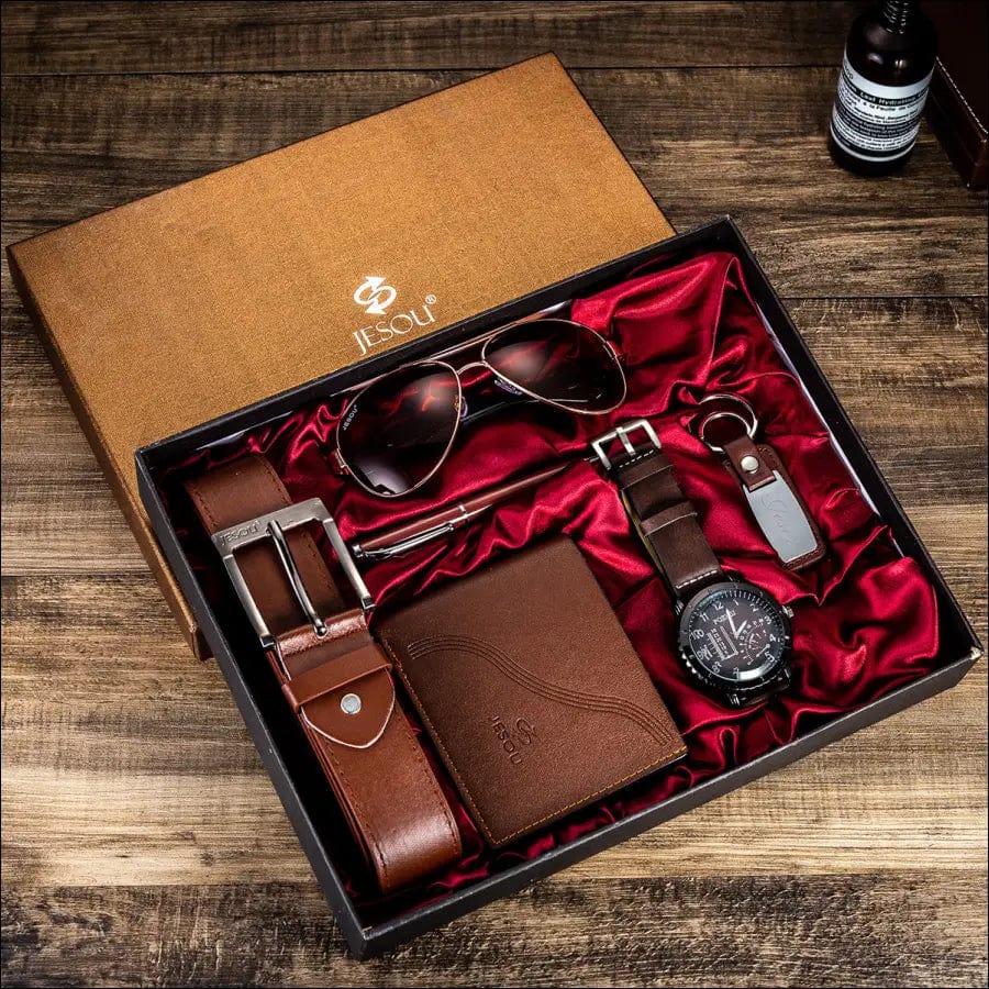 Men’s gift set exquisite packaging watch glasses belt wallet