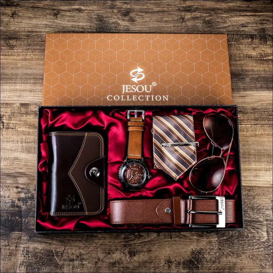 Men’s gift set exquisite packaging watch glasses belt wallet