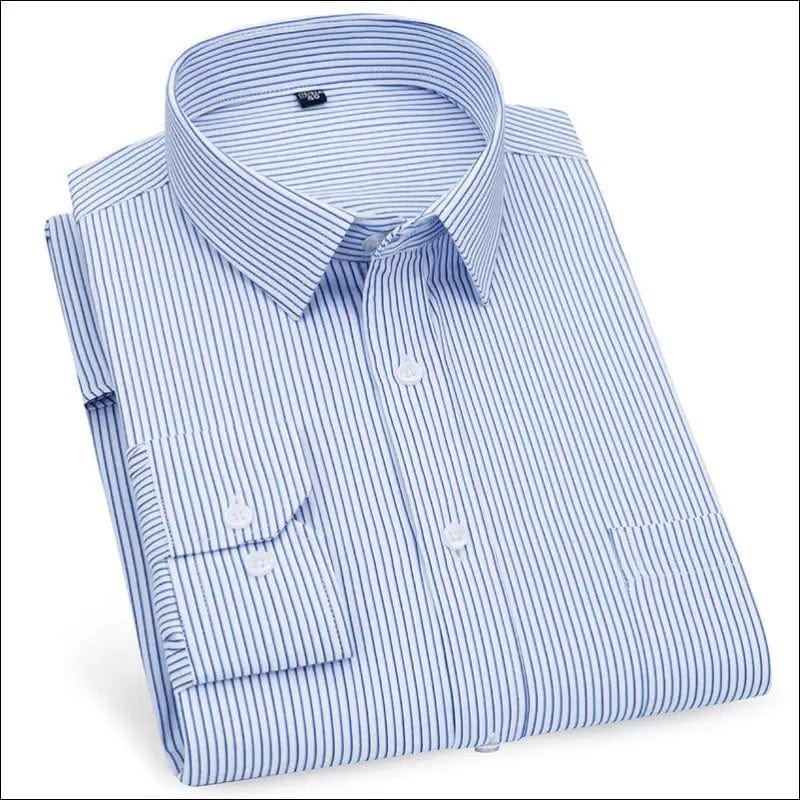 Mens Long Sleeved Shirt Casual Business Classic Striped