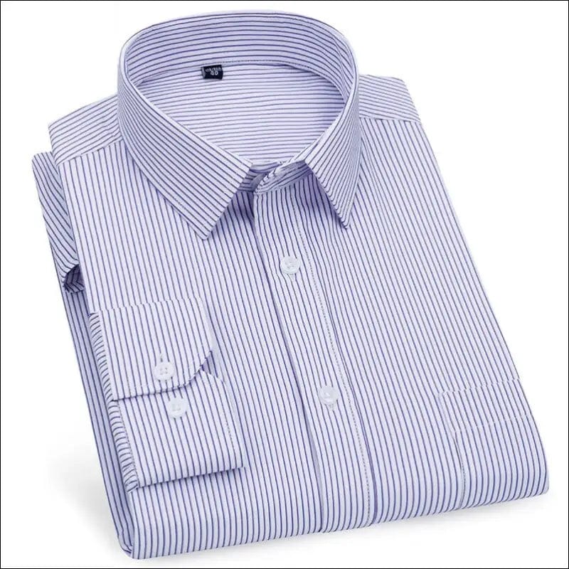 Mens Long Sleeved Shirt Casual Business Classic Striped