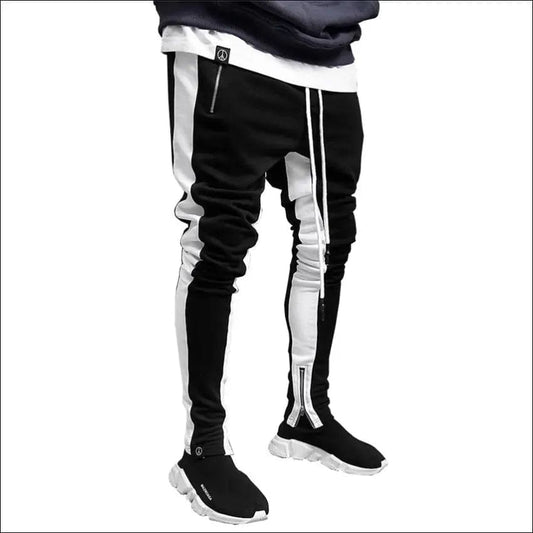 Men’s Long stripe sweats - 97550840-black-and-white-m BROKER