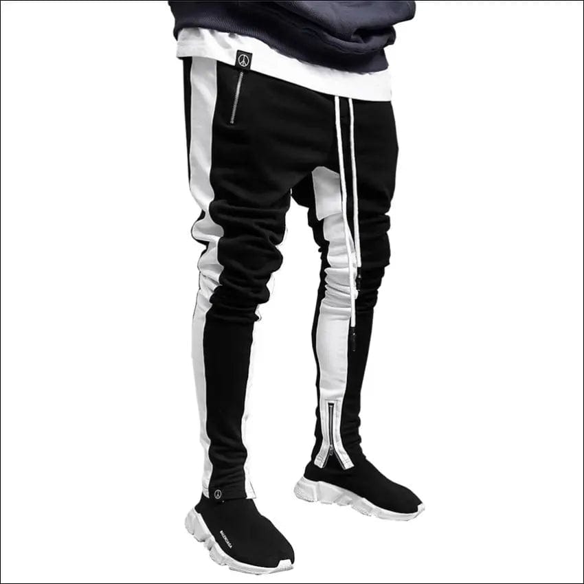 Men’s Long stripe sweats - Black and white / M -