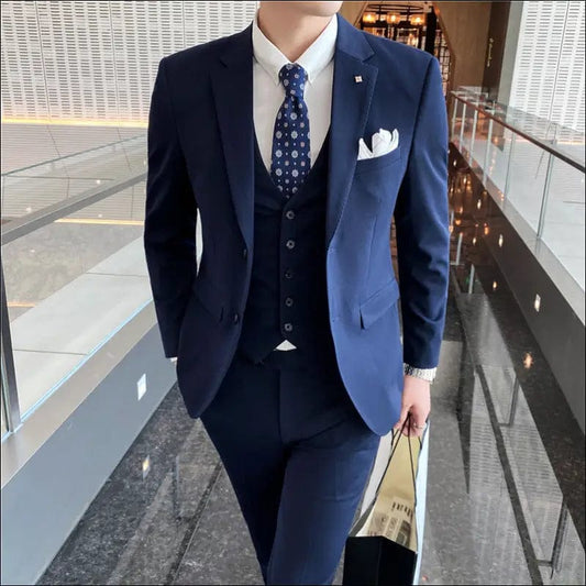 Men’s Suit Three-piece Korean Slim Business Professional