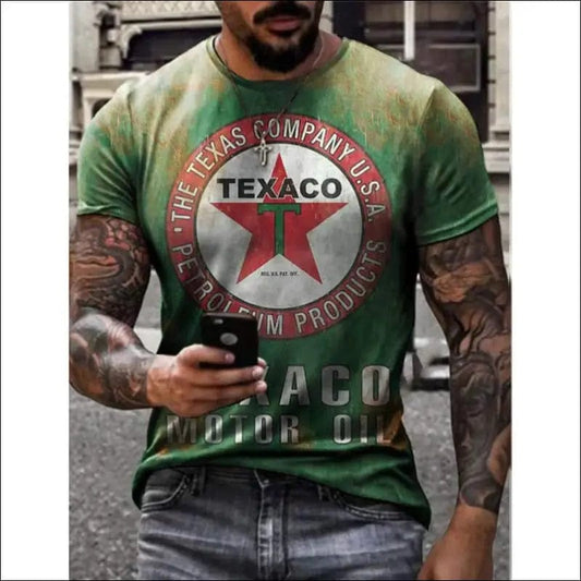 Mens T-shirt Oversized Vintage Short Sleeve Summer New