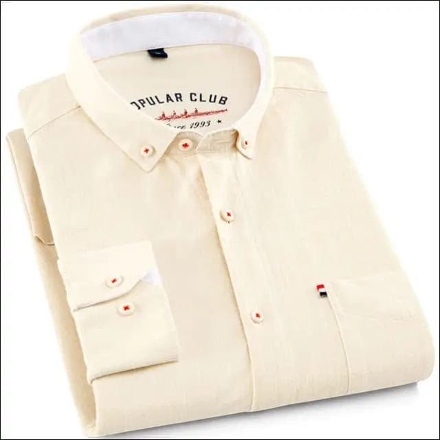 Men’s Versatile Casual Long Sleeve Solid Linen Cotton Shirts