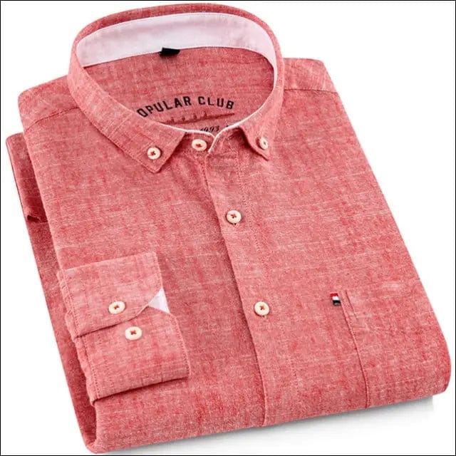 Men’s Versatile Casual Long Sleeve Solid Linen Cotton Shirts