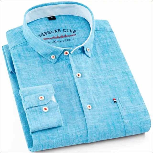 Men’s Versatile Casual Long Sleeve Solid Linen Cotton Shirts