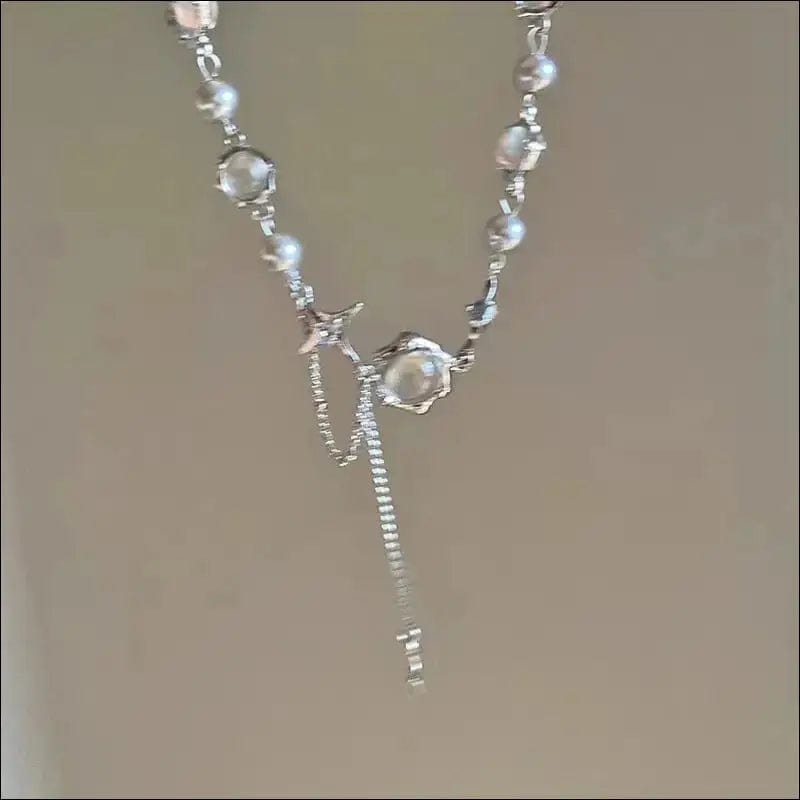 Metal Silver Punk Star Pendant Necklace - 48087279-silver