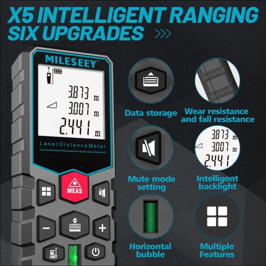 Mileseey laser distance meter electronic roulette digital