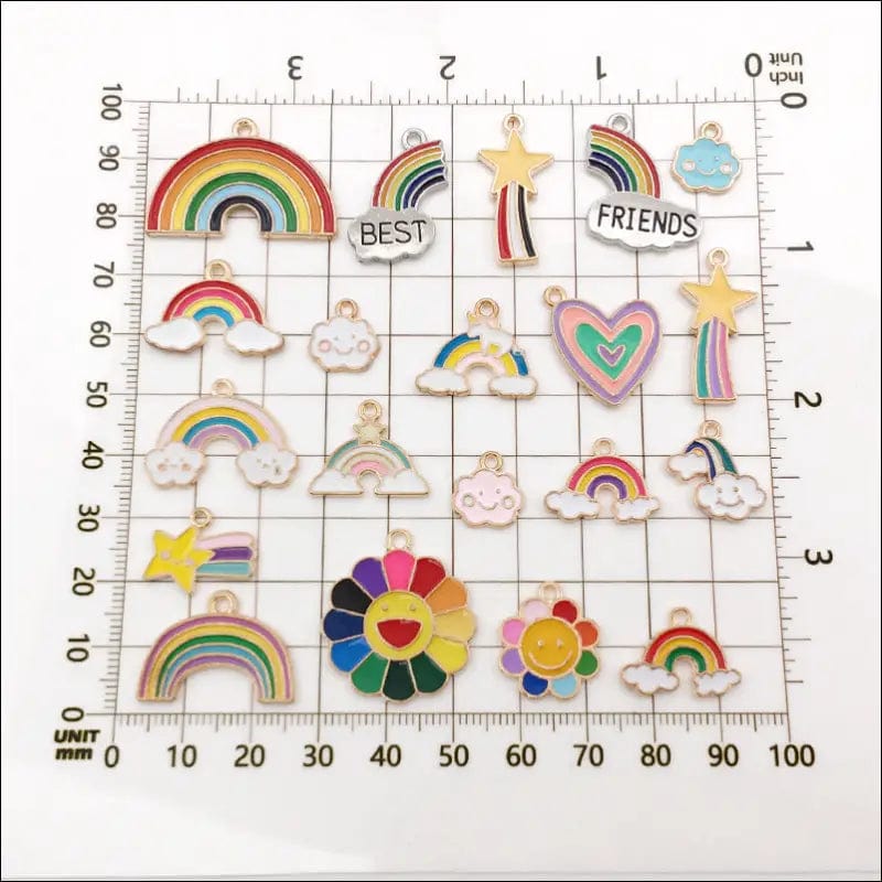 Mix 40 rainbow drops alloy jewelry accessories sun flower