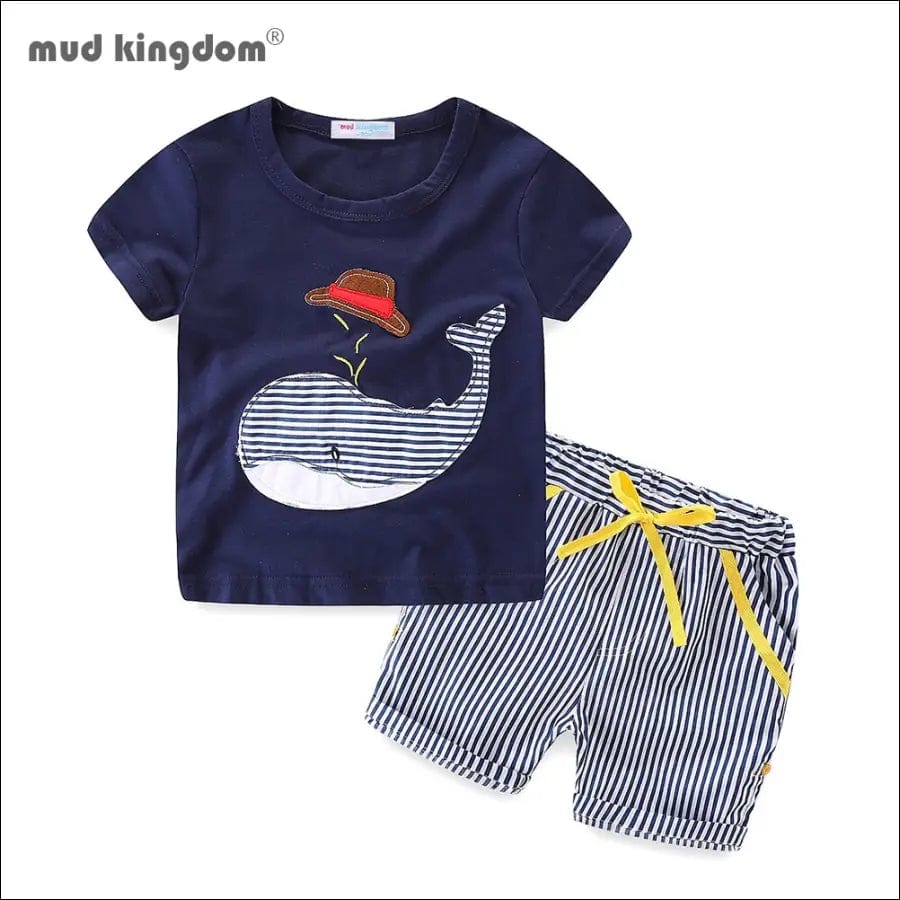 Mudkingdom Boys Outfits Cute Cartoon Whale Pattern T-Shirts