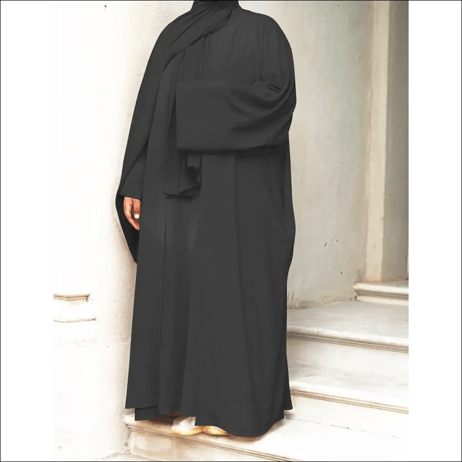 Muslim Kaftan open abaya - black / S - 74051188-black-s